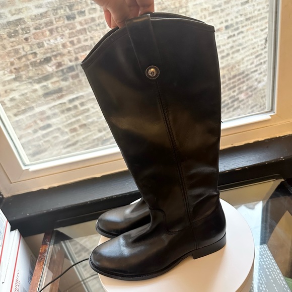 🌸FRYE🌸 Melissa Tall Black Leather Riding Boots size 6 - Picture 5 of 12